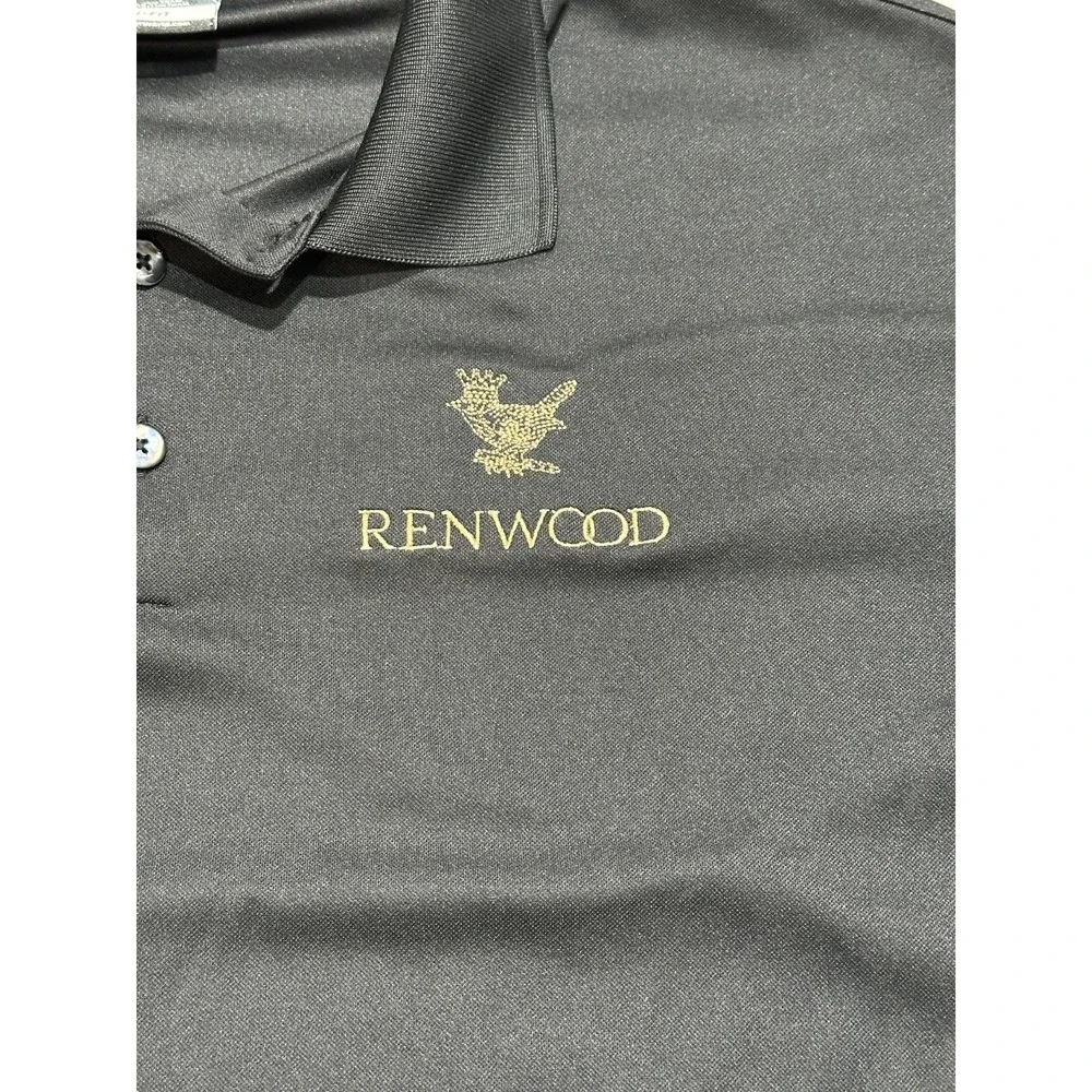 Nike Golf Polo Men's Size Large Dri-Fit Black Renwood Golf Course Short‎ Sleeve